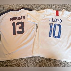 US Women’s Soccer Team Youth Jerseys- Bundle of 2. Alex Morgan and Carli Lloyd